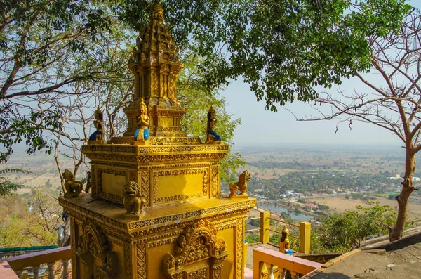 Vista Panorâmica Montanha Phnom Sompov Linda Paisagem Região Battambang Camboja — Fotografia de Stock