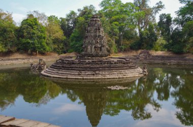 Neak Pean Tapınağı. Yapay dairesel adada. Angkor - UNESCO Dünya Mirası sahası. Kamboçya, Siem Reap