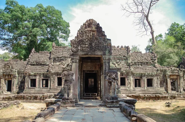 Templet Preah Khan Huvudlösa Förmyndare Angkor Unescos Världsarvslista Kambodja Siem — Stockfoto