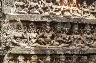 Cüzzamlı Kral 'ın Terası. Angkor - Unesco Dünya Mirası sitesi. Kamboçya, Siem Reap, Angkor Thom Kraliyet Meydanı