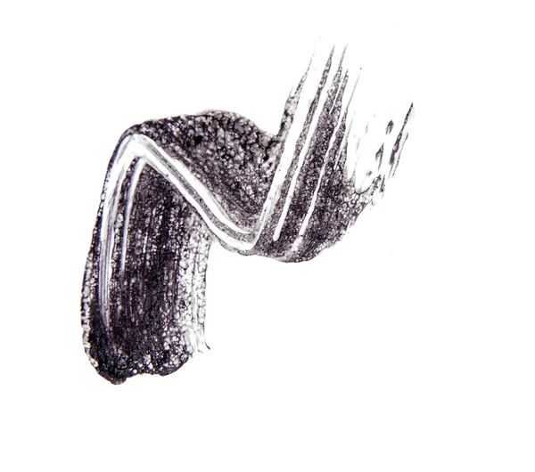 Brush strok of black shade of mascara on white