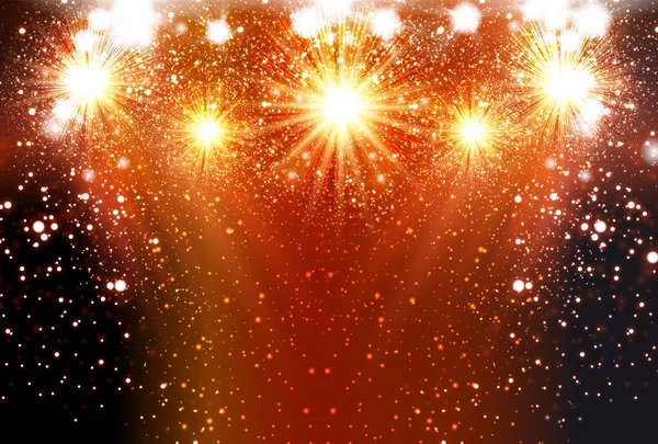 Happy New Year fireworks achtergrond viering sjabloon — Stockvector