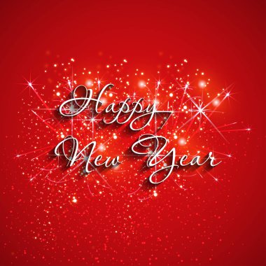 Mutlu yeni yıl havai fişek kolay tüm düzenlenebilir