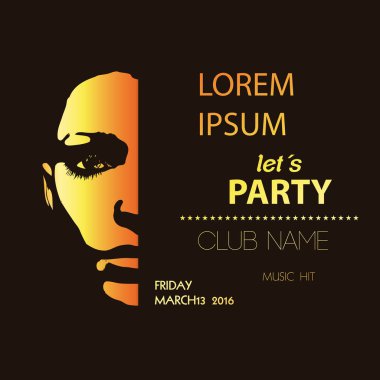 Siluetleri kız parti kapak kolay düzenlenebilir