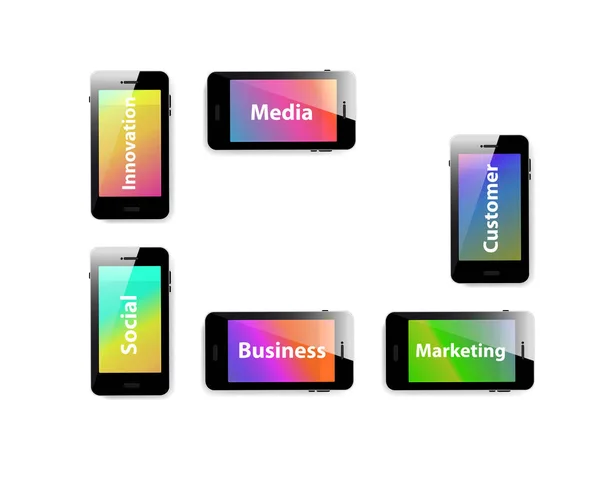 Smart phone business information media cover  easy editable — Stock Vector