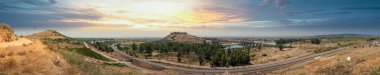 Extremadura, İspanya 'daki Medellin Kalesi Manzarası