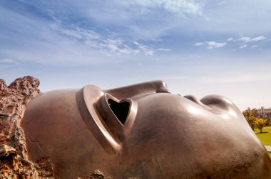 Parka bakan heykel başı - detay