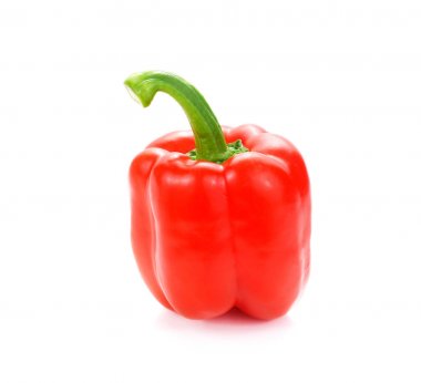 Tatlı kırmızı biber. Beyaz bir arka plan üzerinde izole. Lezzetli ben biber