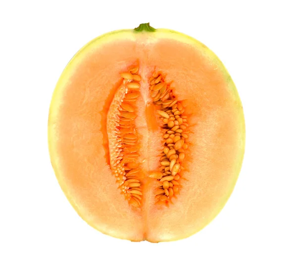 Cantalupo aislado sobre fondo blanco — Foto de Stock