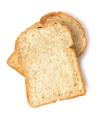 Beyaz arka plan üzerinde izole tost ekmek dilimi