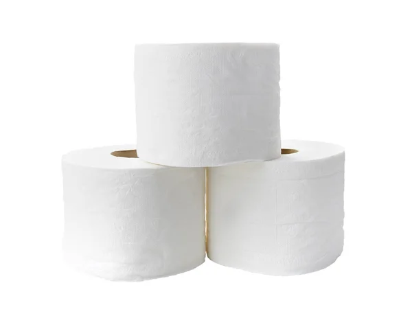 Rollen wc-papier geïsoleerd op wit — Stockfoto