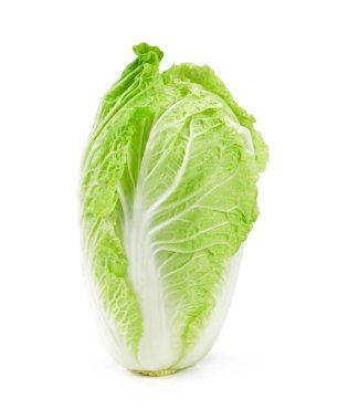 Beyaz arka planda, Çin lahanası w üzerinde izole yeşil salata