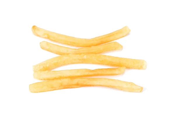 Batata fritada em fundo isolado branco, batatas fritas isoladas — Fotografia de Stock