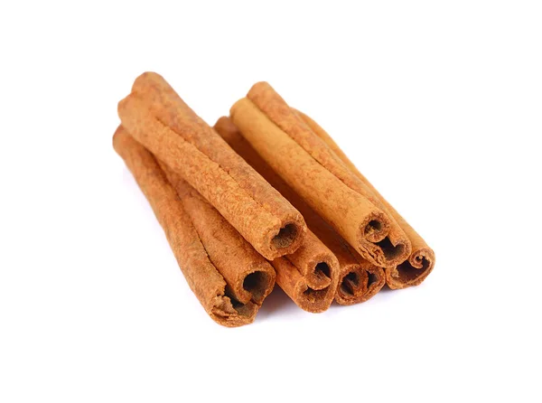 Fragrant cinnamon sticks isolated on white background, Brown dry — Stock Photo, Image