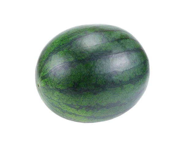 Single ripe watermelon isolated on white background — Stock Photo, Image