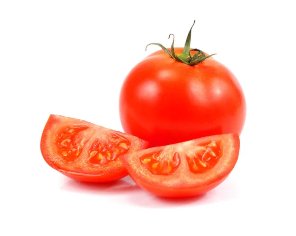 Tomat isolerad på vit bakgrund urklippsbana, färsk tomat — Stockfoto