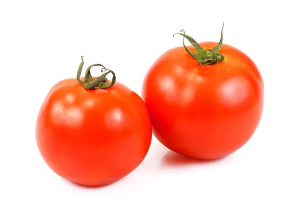 Dos tomates aislados sobre un fondo blanco — Foto de Stock