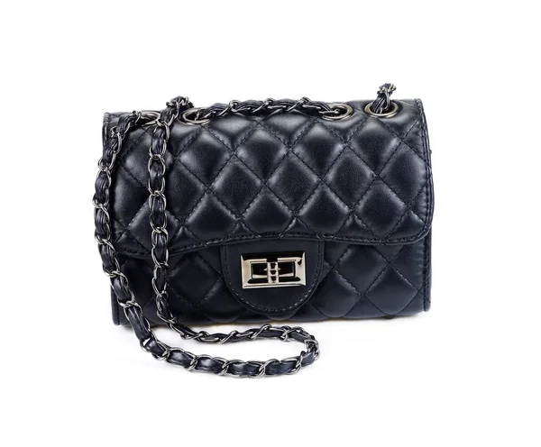 Siyah kadın çanta beyaz arka plan üzerinde izole. Güzel zarif kadını