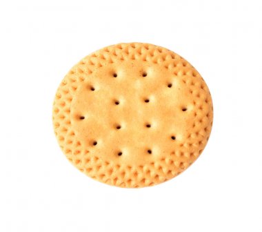 Beyaz arka plan üzerinde sandviç bisküvi izole yuvarlak bisküvi ,