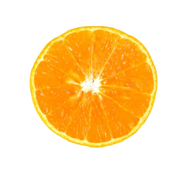 Rebanada naranja aislada sobre fondo blanco — Foto de Stock