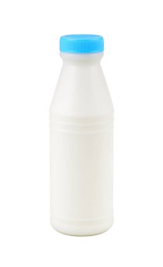 izole beyaz zemin üzerine süt şişesi