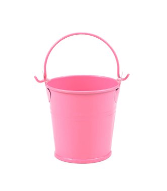  Small pink bucket isolated on white background clipart