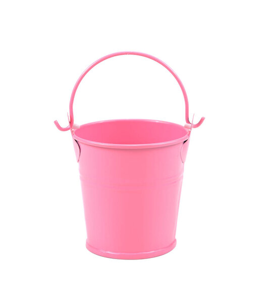  Small pink bucket isolated on white background