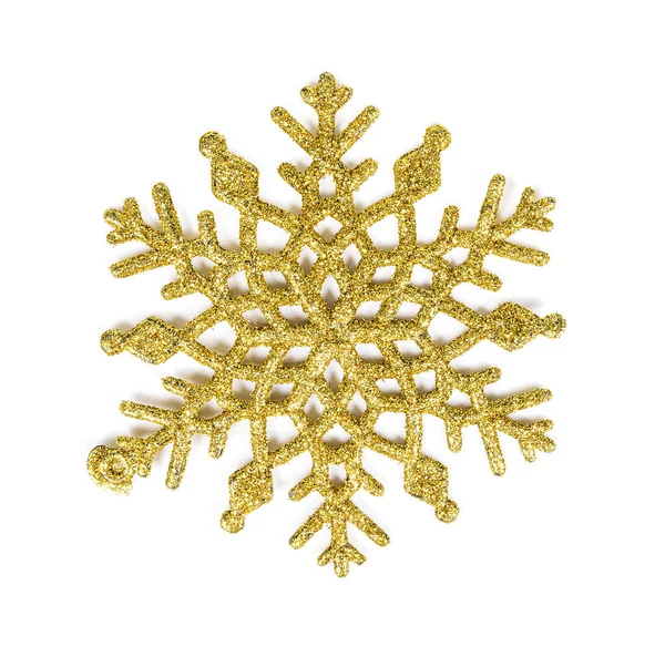ホワイトを基調としたゴールドの輝きのある質感の雪の結晶 — ストック写真