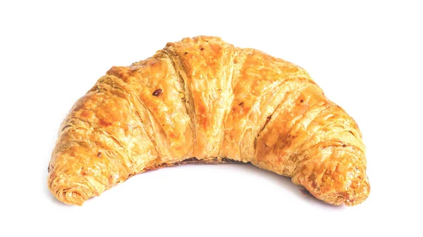 Färsk Croissant Vit Bakgrund — Stockfoto