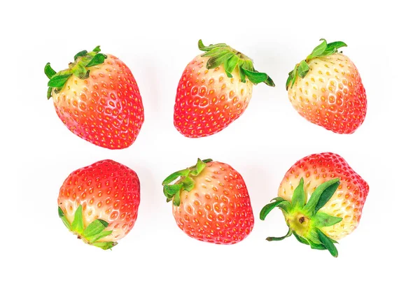 Erdbeeren Isoliert Auf Weißem Hintergrund — Stockfoto