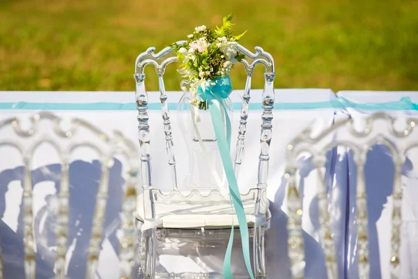 Banqueting tables at wedding — Stock Photo, Image
