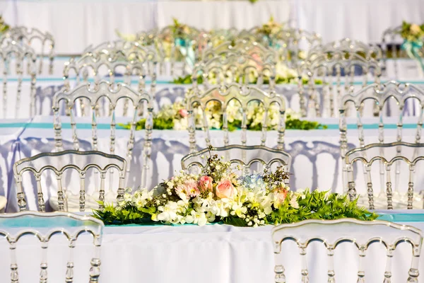 Banqueting tables at wedding — Stock Photo, Image