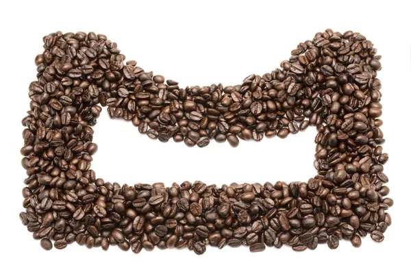 Kaffeebohnen isoliert auf weißem Hintergrund — Stockfoto