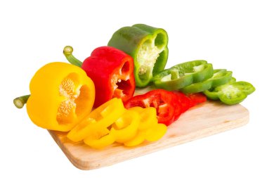 beyaz zemin üzerine biber.