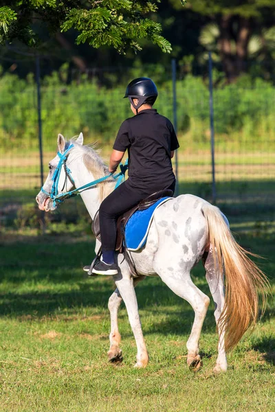 Ridning i gräsmattan. — Stockfoto