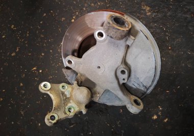 Old brakes removed from the car
