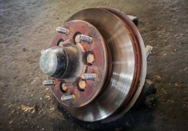 Old brakes removed from the car