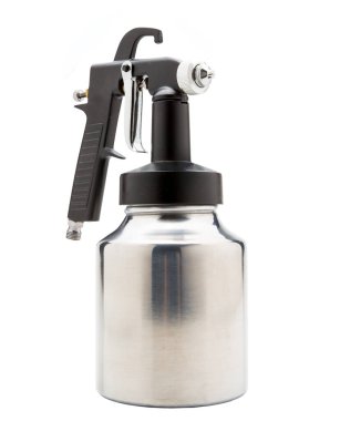 Beyaz arka planda bir sprey silah.