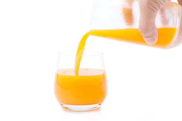 Freshly Squeezed Orange Juice White Background — Stock Photo, Image