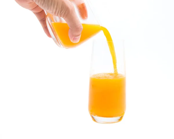 Freshly Squeezed Orange Juice White Background — Stock Photo, Image