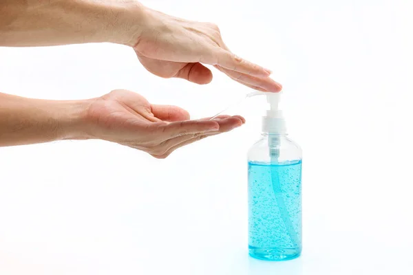 Alcohol Hand Washing Gel White Background — Stock Photo, Image