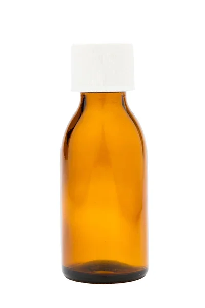 Una Botella Vidrio Transparente Sobre Fondo Blanco — Foto de Stock