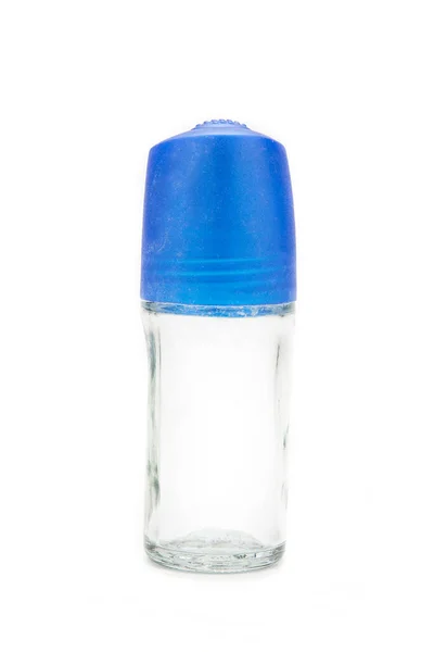 Una Botella Vidrio Transparente Sobre Fondo Blanco — Foto de Stock
