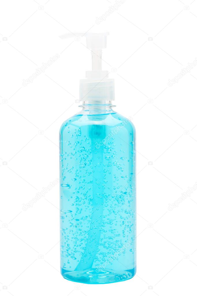 Alcohol hand washing gel On a white background