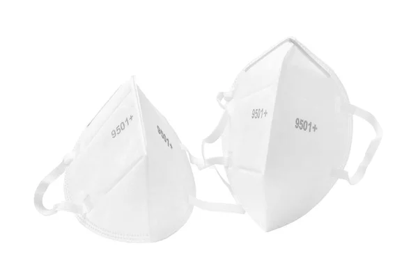 Beyaz arkaplanda beyaz anti virüs maskesi
