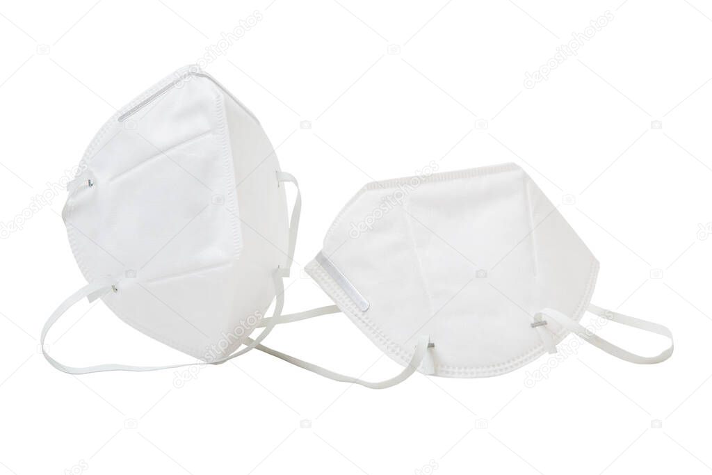 White anti-virus mask in white background