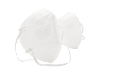 Beyaz arkaplanda beyaz virüs koruma maskesi