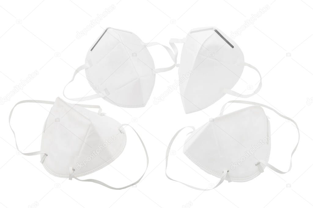 White virus protection mask in white background