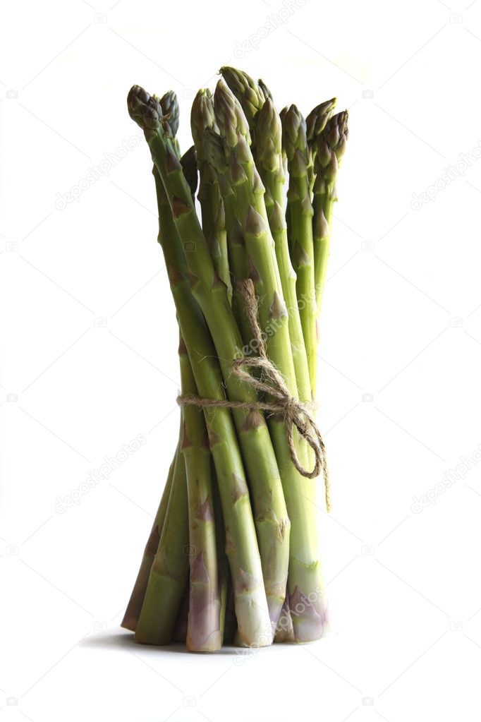 Asparagus against a white background