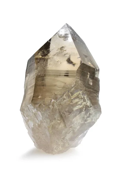 Smoky Crystal - quartz isolé sur blanc — Photo